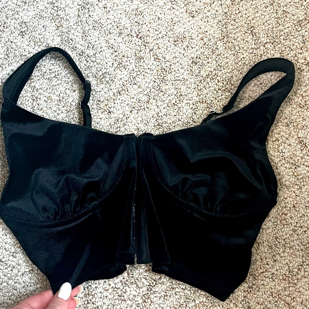 Black velvet corset